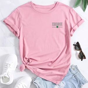 Irish Pride Graphic Tee, Pink and Green, Size S, NWT